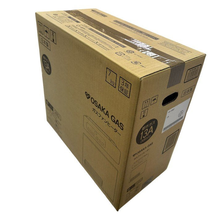 未開封品 大阪ガス ガスファンヒーター ホワイト 都市ガス用 13A 木造7畳まで/コンクリート9畳まで 140-5882 暖房器具 冬 家電 中古 W1