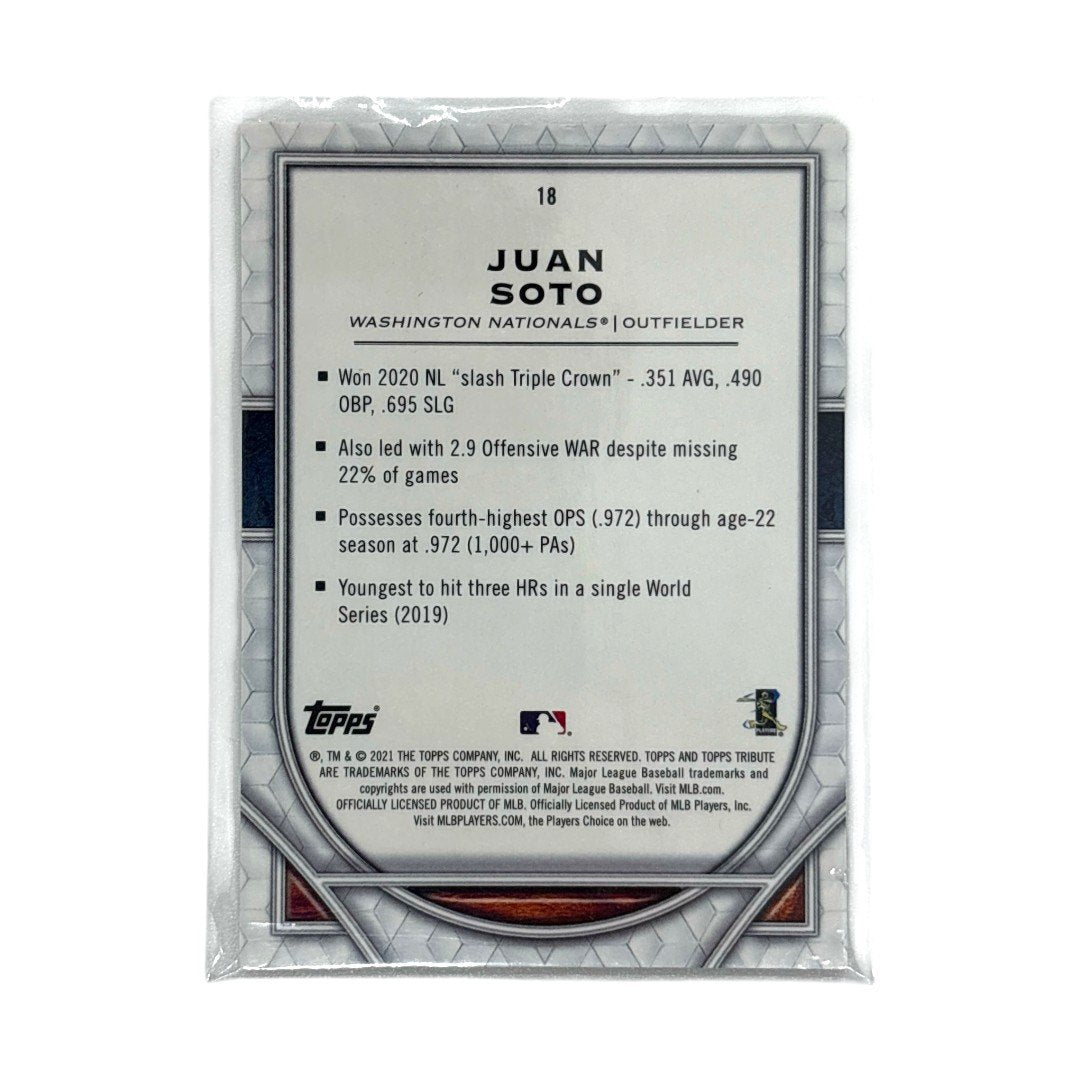 TOPPS MLBカード TRIBUTE JUAN SOTO WASHINGTON NATIONALS 97/99 #18 中古 IT1