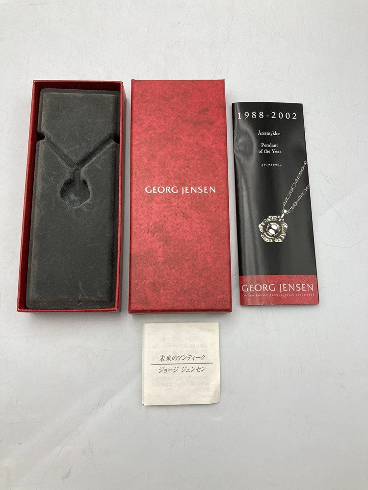 GEORG JENSEN ジョージジェンセン 2002年 ヘリテージ イヤーネックレス SV925 ガーネット 中古 D4