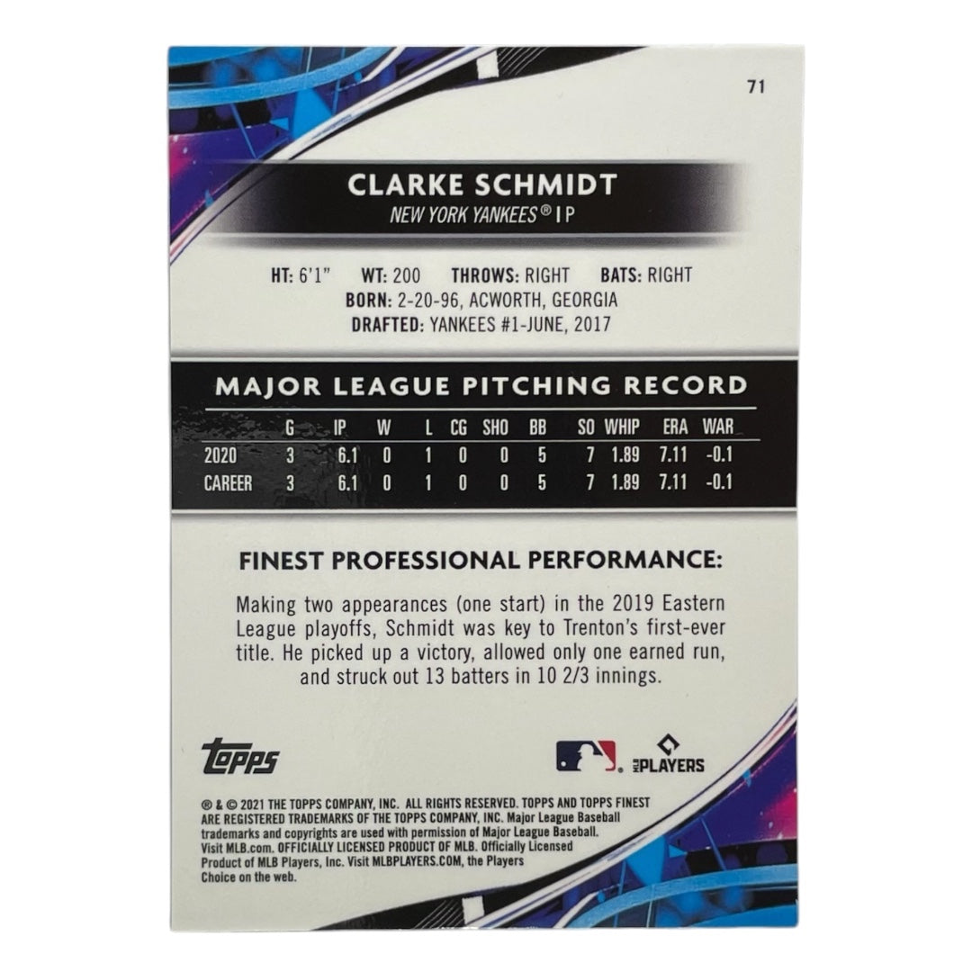 TOPPS MLBカード FINEST CLARKE SCHMIDT NEW YORK YANKEES /175 #71 中古 IT2