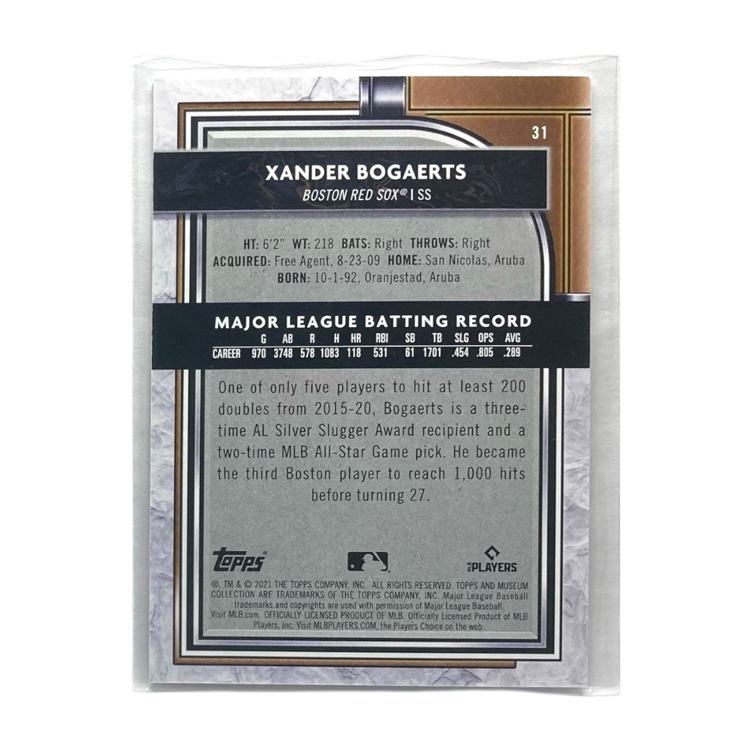 TOPPS MLBカード MUSEUM COLLECTION XANDER BOGAERTS BOSTON RED SOX /50 #31 中古 IT2
