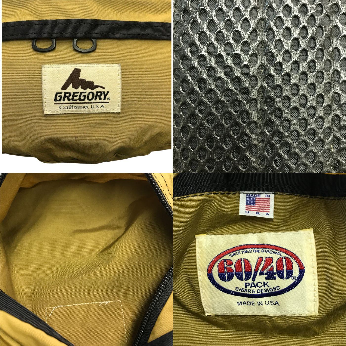 GREGORY × SIERRA DESIGNS グレゴリー/シエラデザイン テールメイトS ショルダーバッグ ユニセックス ウエストバッグ ボディーバッグ 60/40クロス USA製 ベージュ系 中古 T1