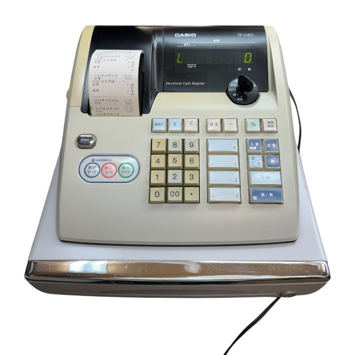 CASIO 電子レジスター TE-M80 グレー カシオ レジ お店 電卓 中古 W4