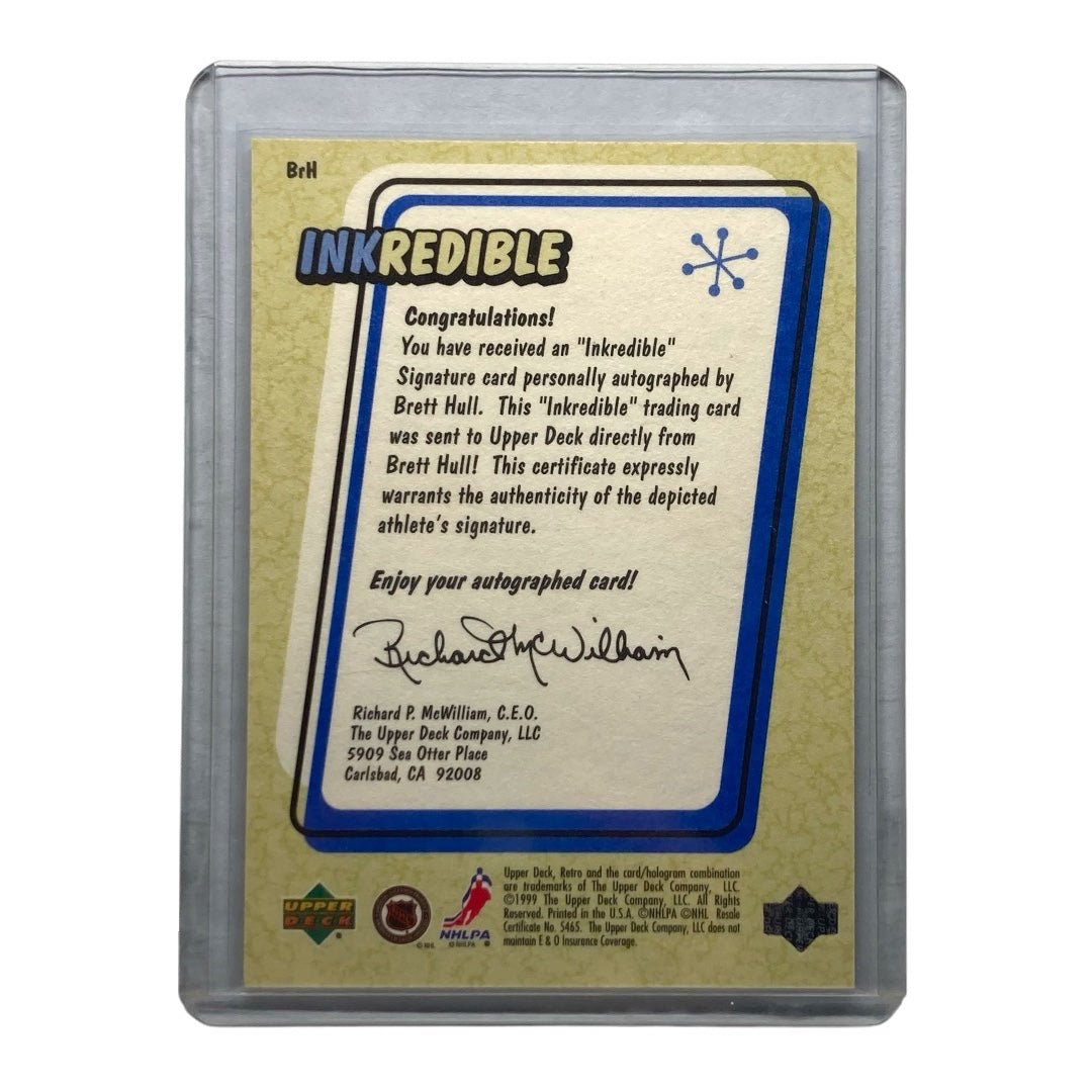 UPPER DECK NHLカード RETRO INKREDIBLE BRETT HULL STARS #BrH 中古 IT2