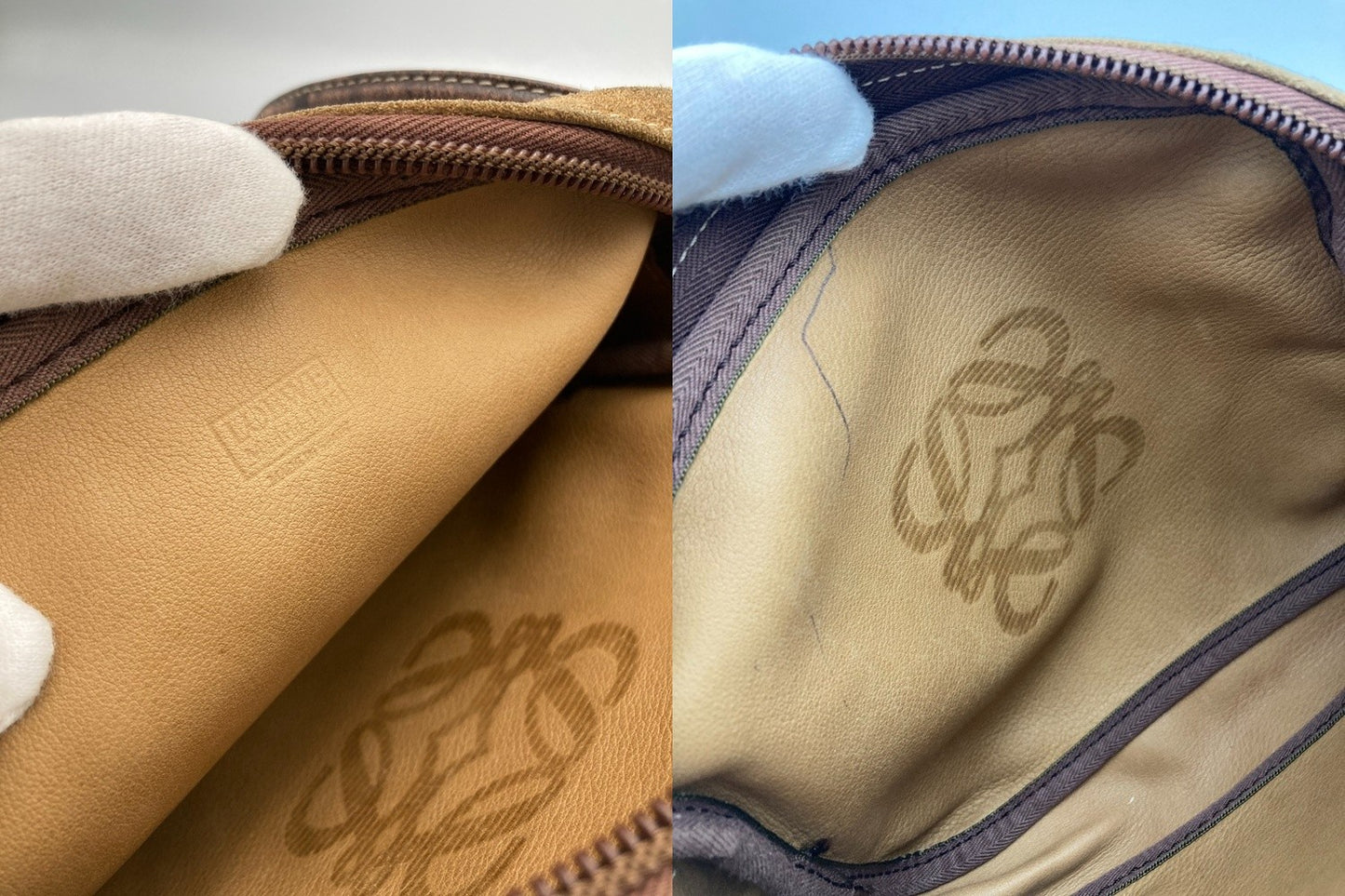 LOEWE ロエベ アナグラム ショルダーバッグ スウェード 中古 D4