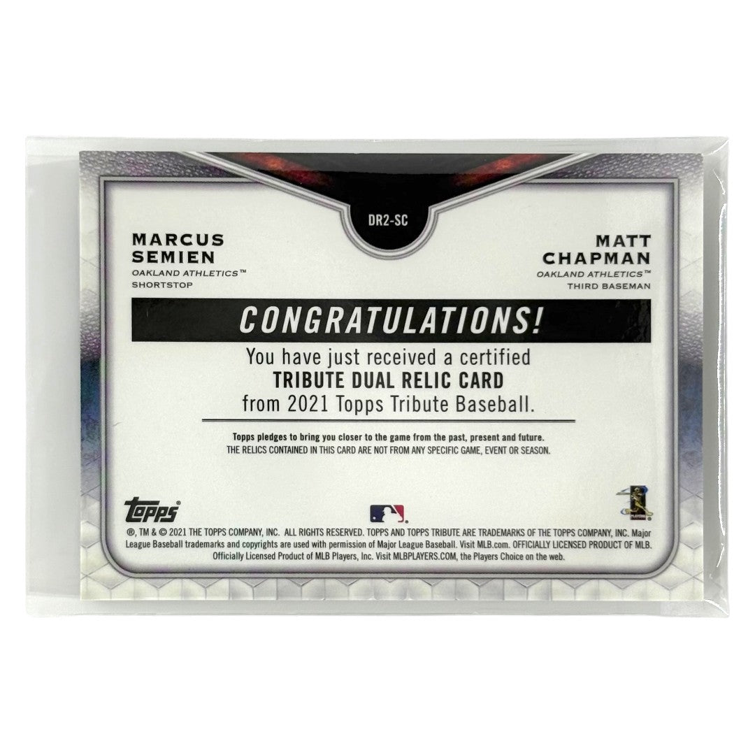 TOPPS MLBカード TRIBUTE MARCUS SEMIEN MATT CHAPMAN OAKLAND ATHLETICS /99 #DR2-SC 中古 IT1