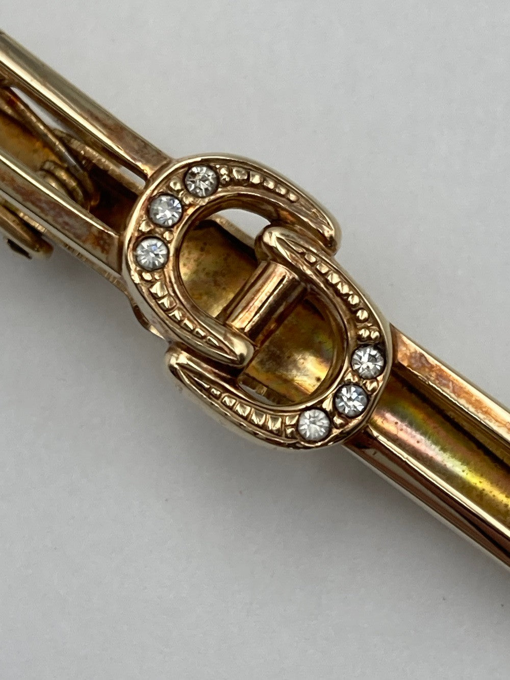 Christian Dior MONSIEUR クリスチャンディオール ロゴ ラインストーン ネクタイピン 中古 D4