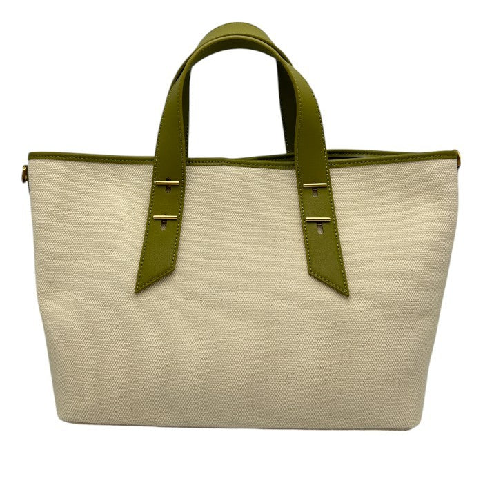 CHARLES&KEITH チャールズアンドキース ダブルハンドル スラウチーバッグ キャンバス 2WAY ハンド ショルダー レディース 鞄 中古 W4
