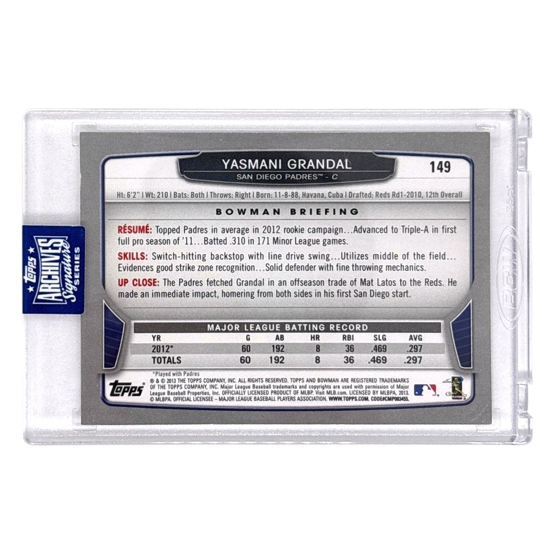未開封品 TOPPS MLBカード BOWMAN YASMANI GRANDAL SAN DIEGO PADRES /99 #149 中古 IT1