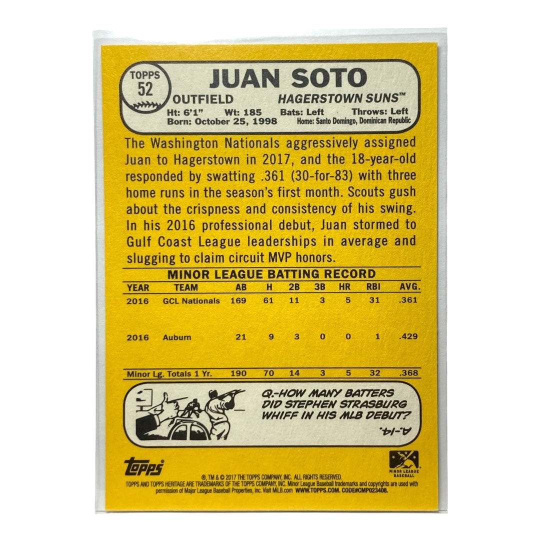 TOPPS MLBカード HERITAGE JUAN SOTO SUNS #52 中古 IT2