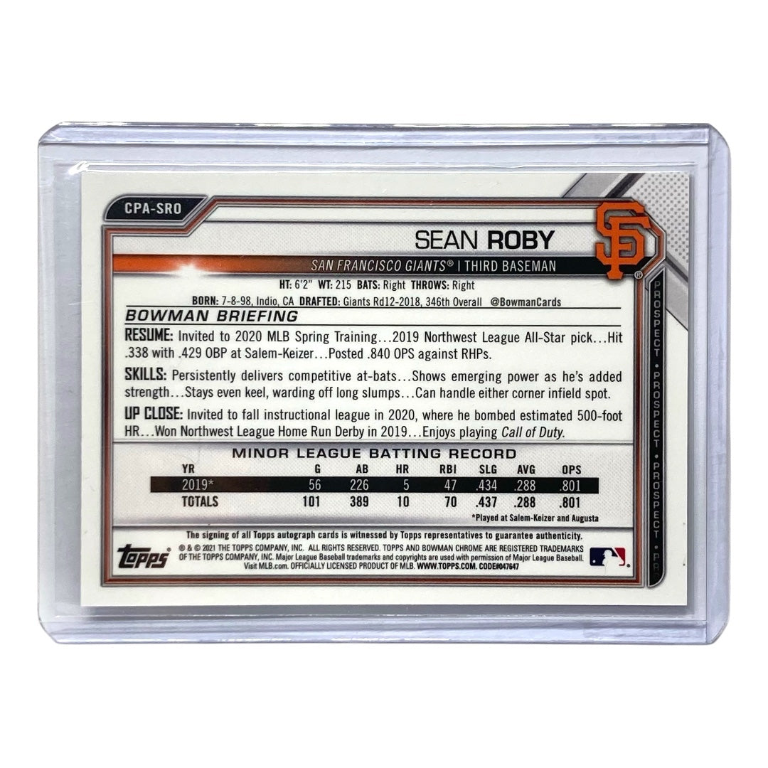 TOPPS MLBカード BOWMAN CHROME SEAN ROBY GIANTS 025/100 #CPA-SRO 中古 IT2