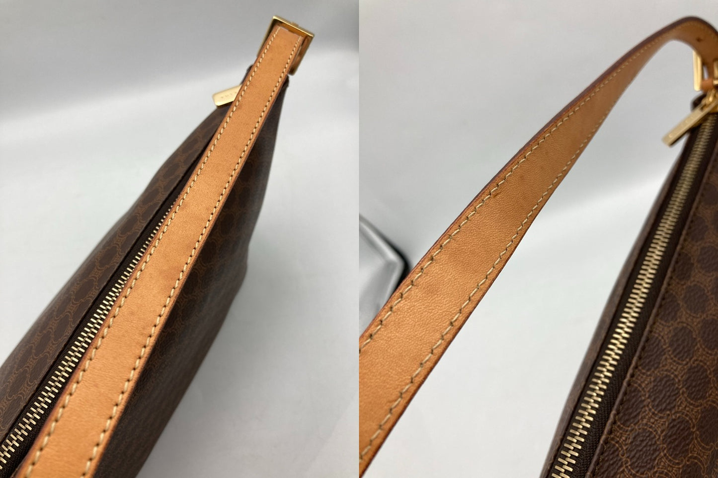 CELINE セリーヌ マカダム ワンショルダー ハンドバッグ 中古 D4
