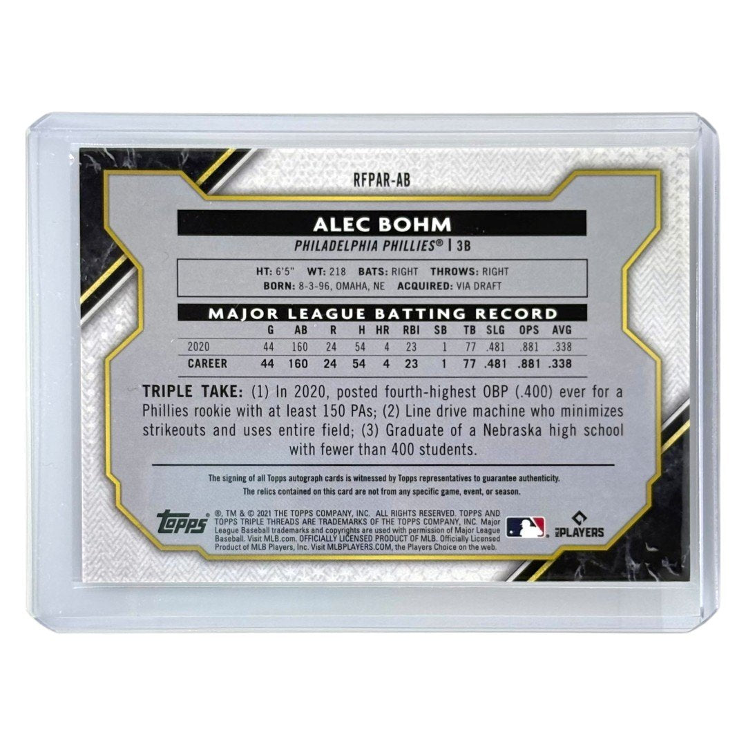 TOPPS MLBカード TRIPLE THREADS ALEC BOHM PHILADELPHIA PHILLIES /99 #RFPAR-AB 中古 IT1