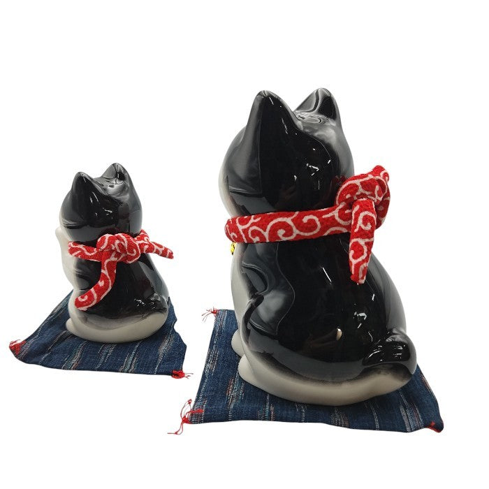 未使用品 薬師窯 YAKUSHIGAMA 和楽づくし わんこ日和 お座り黒柴(9685) おねだり黒柴(9689) セット 中古 H4