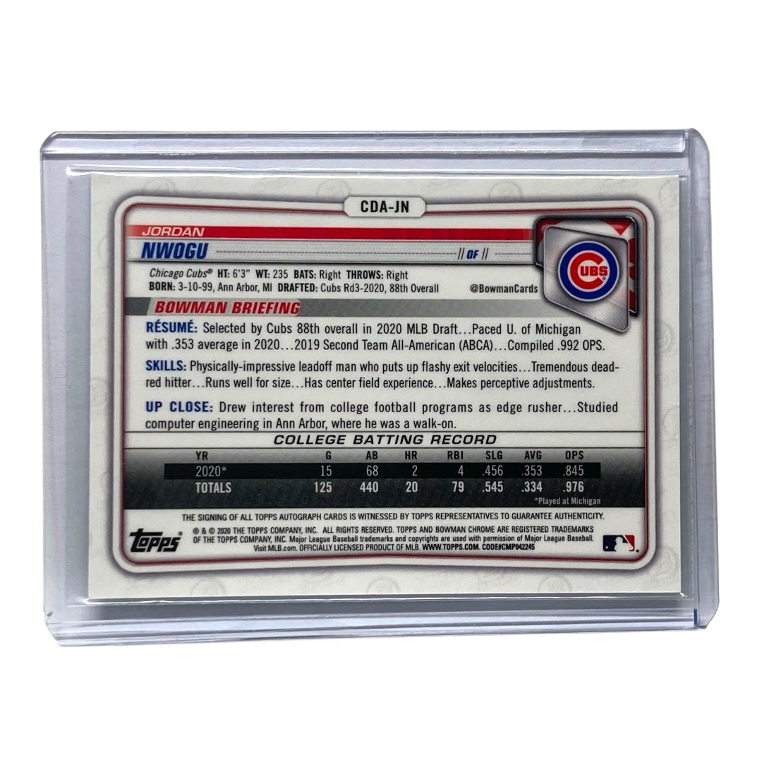 TOPPS MLBカード BOWMAN CHROME JORDAN NWOGU CUBS 93/99 #CDA-JN 中古 IT2