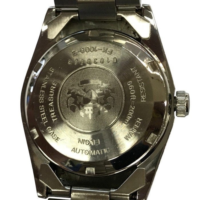 ELGIN エルジン 腕時計 メンズ アナログ オートマチック 自動巻き デイト シルバー FK-1008-E 中古 T1