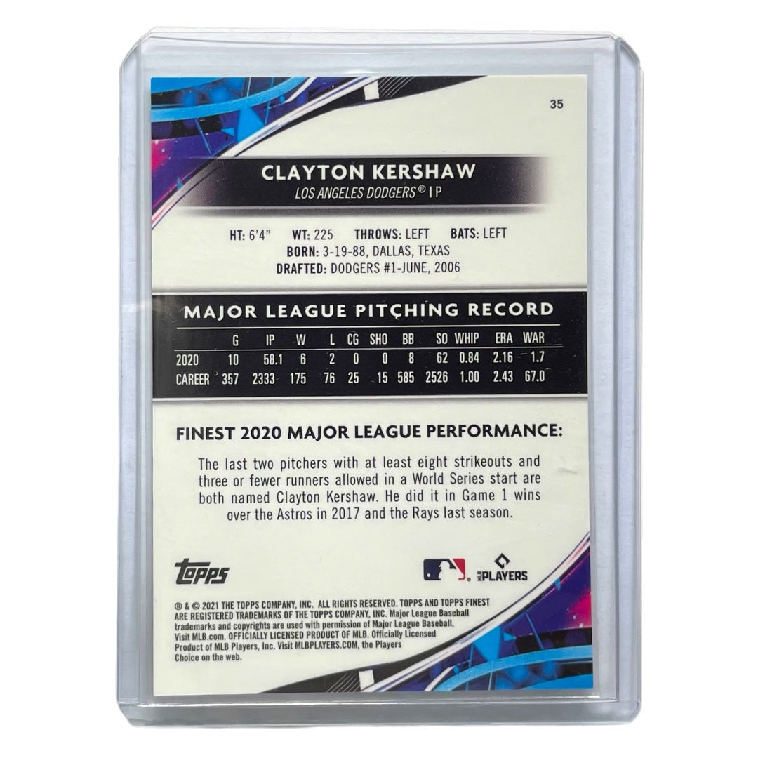 TOPPS MLBカード FINEST CLAYTON KERSHAW LOS ANGELES DODGERS /125 #35 中古 IT2