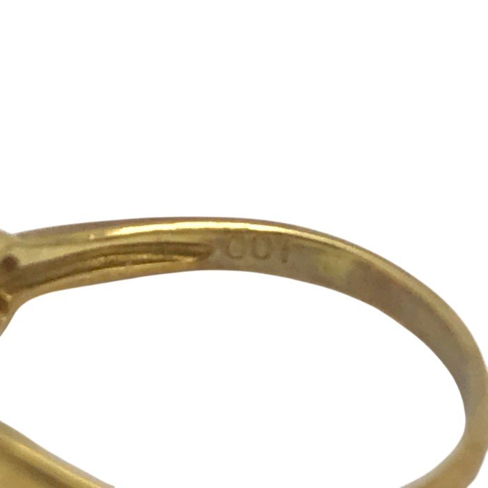 K18 ピンキーリング リング ハートモチーフ メレダイヤ イエローゴールド 4号 中古 T1