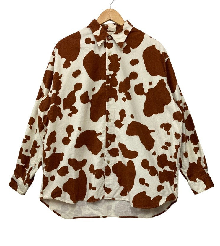 BEAMS ビームス アニマル イージー レギュラーカラーシャツ ホルスタイン サイズM 中古 D4
