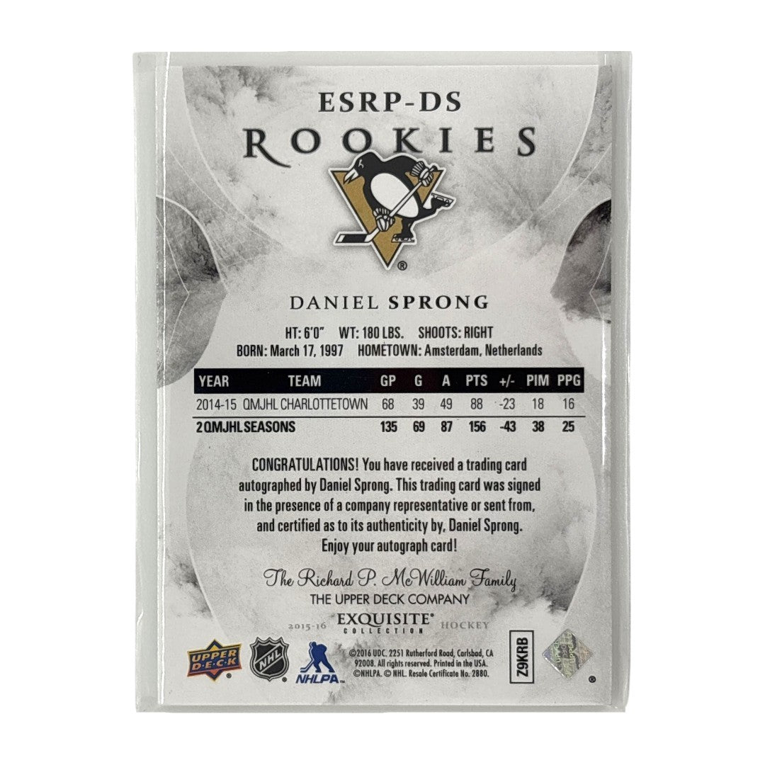 UPPER DECK NHLカード EXQUISITE COLLECTION DANIEL SPRONG PENGUINS /249 #ESRP-DS 中古 IT1