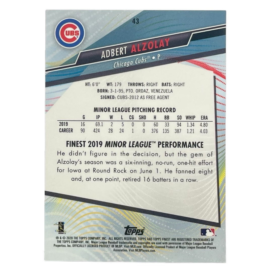 TOPPS MLBカード FINEST ADBERT ALZOLAY CHICAGO CUBS /250 #43 中古 IT2