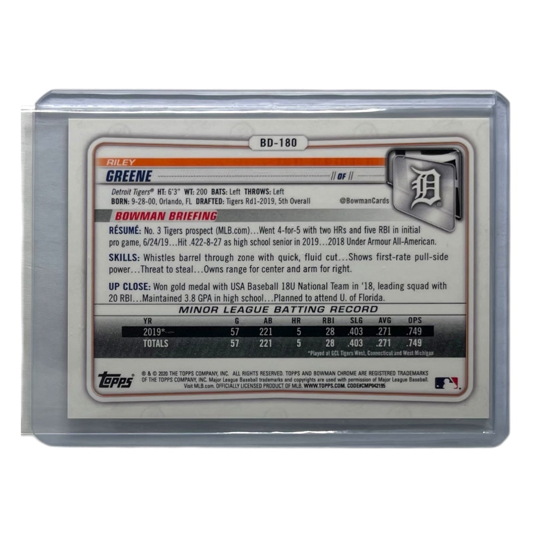 TOPPS MLBカード BOWMAN CHROME RILEY GREENE DETROIT TIGERS /50 #BD-180 中古 IT2