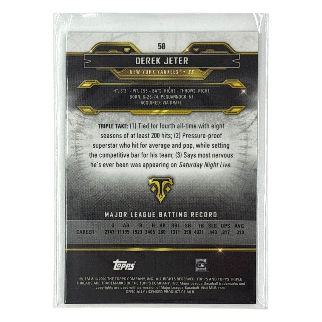 TOPPS MLBカード TRIPLE THREADS DEREK JETER NEW YORK YANKEES /275 #58 中古 IT1