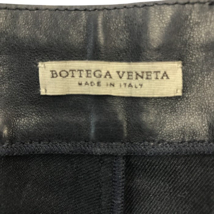 BOTTEGA VENETA ボッテガヴェネタ パンツ メンズ レザー/麻/綿 異素材 ズボン ブラック/ブルー 46サイズ 中古 T1