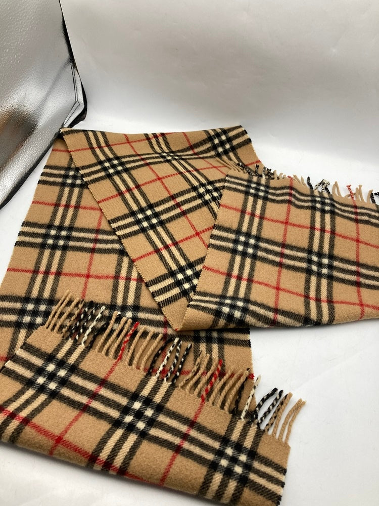 Burberry's バーバリーズ 英国製 ノバチェック マフラー ウール100% 中古 D4
