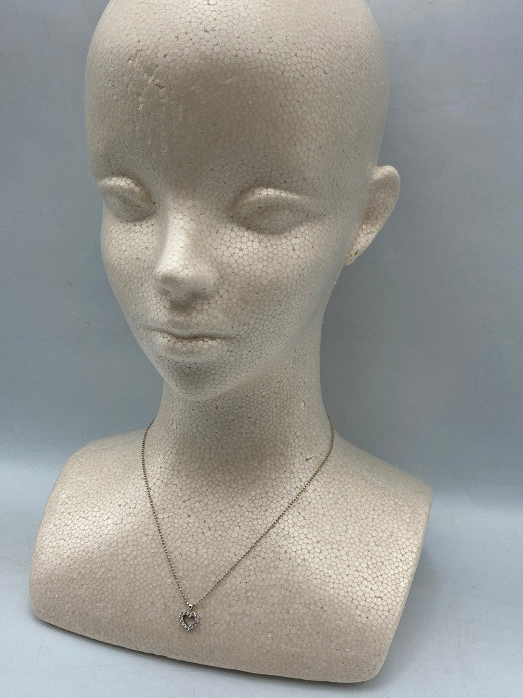 シルバー925 ハートトップ ネックレス 中古 D4