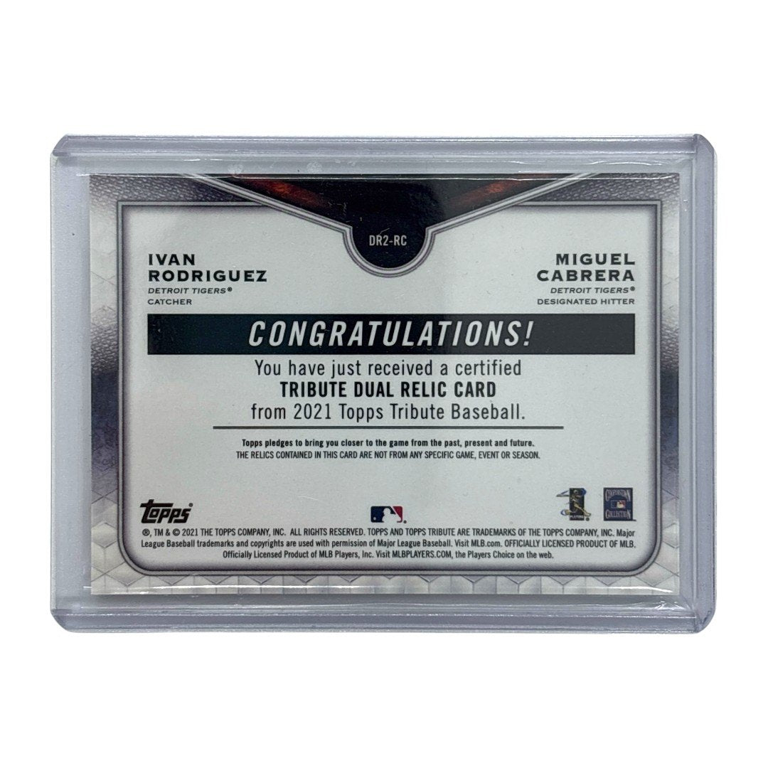 TOPPS MLBカード TRIBUTE IVAN RODRIGUEZ MIGUEL CABRERA DETROIT TIGERS 103/150 #DR2-RC 中古 IT1
