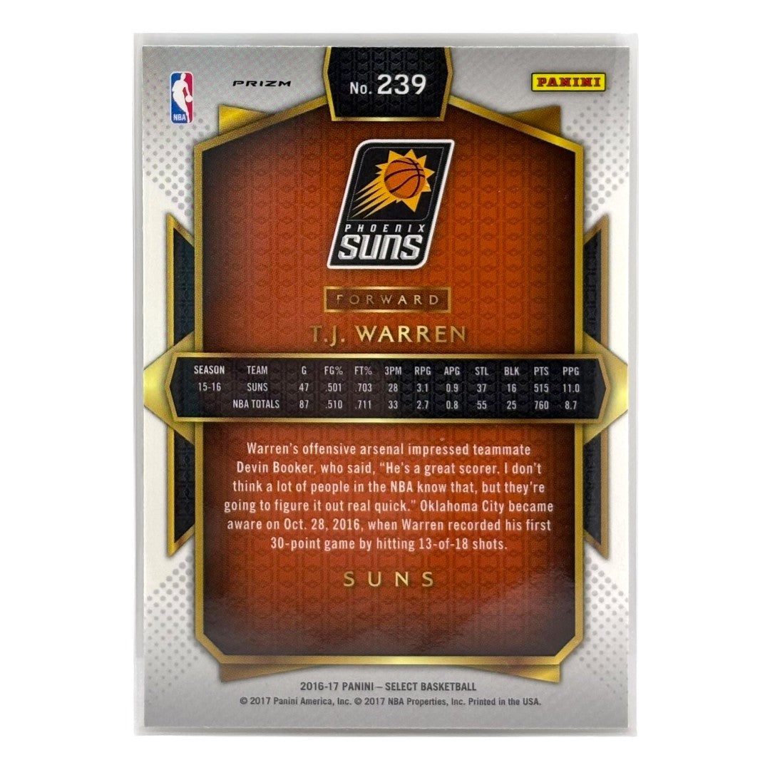 PANINI NBAカード SELECT PRIZM T.J. WARREN SUNS #239 中古 IT1