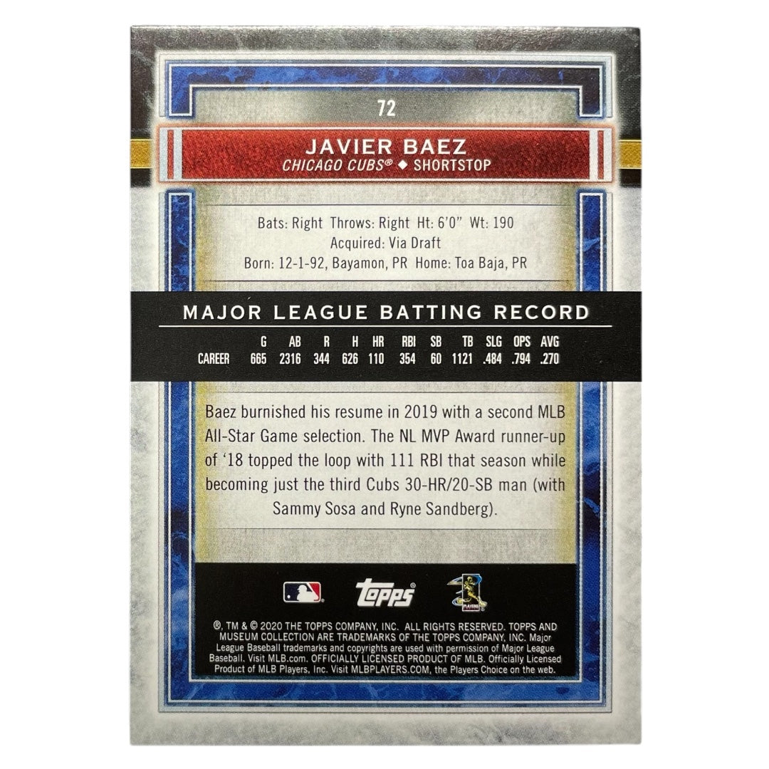 TOPPS MLBカード MUSEUM COLLECTION JAVIER BAEZ CHICAGO CUBS /99 #72 中古 IT2