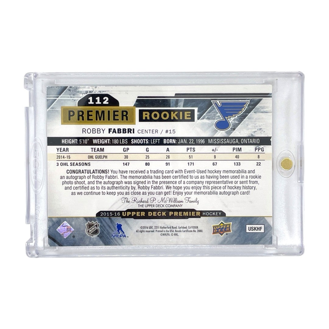 UPPER DECK NHLカード PREMIER ROBBY FABBRI ST. LOUIS BLUES 59/65 #112 中古 IT1