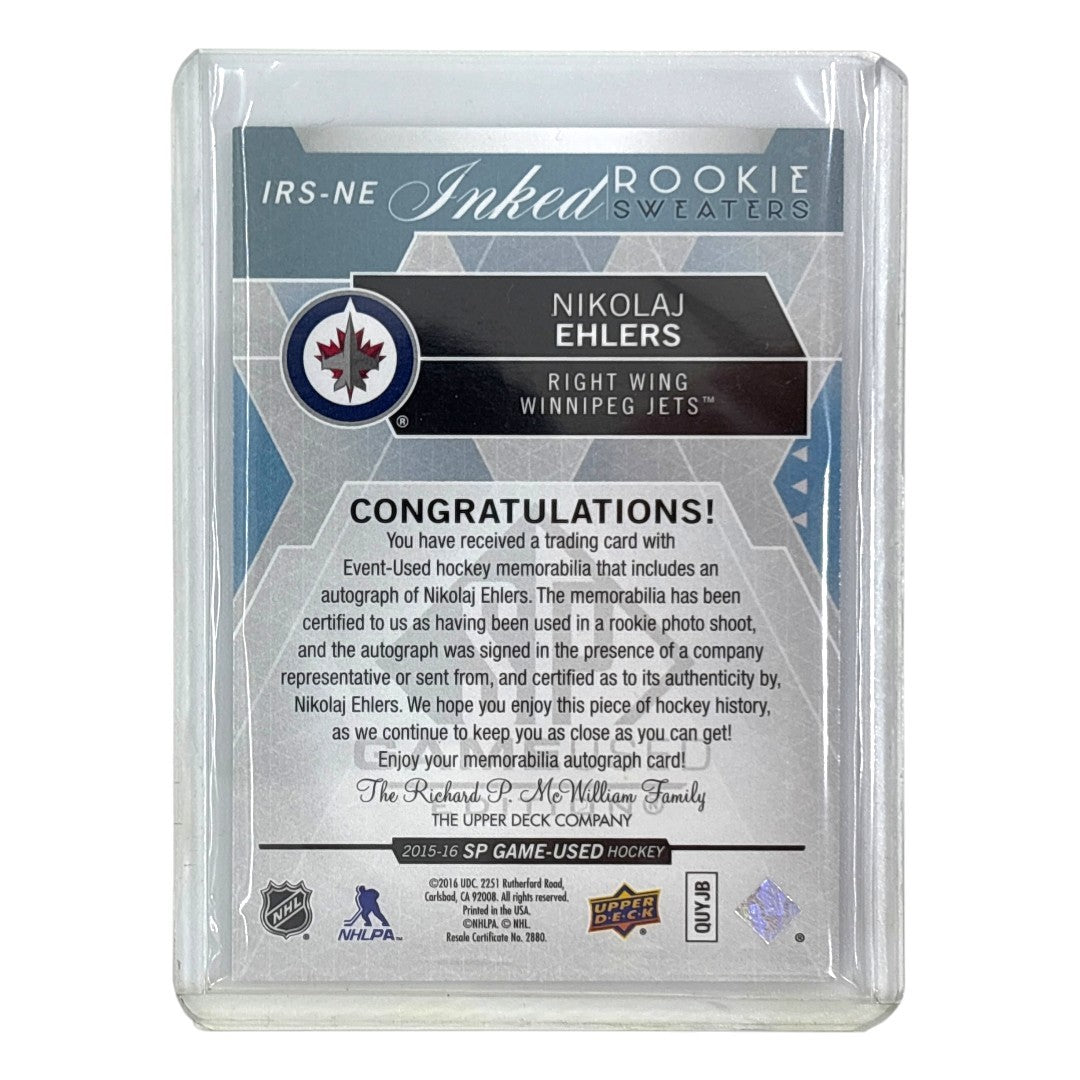 UPPER DECK NHLカード SP GAME USED NIKOLAJ EHLERS WINNIPEG JETS /149 #IRS-NE 中古 IT1