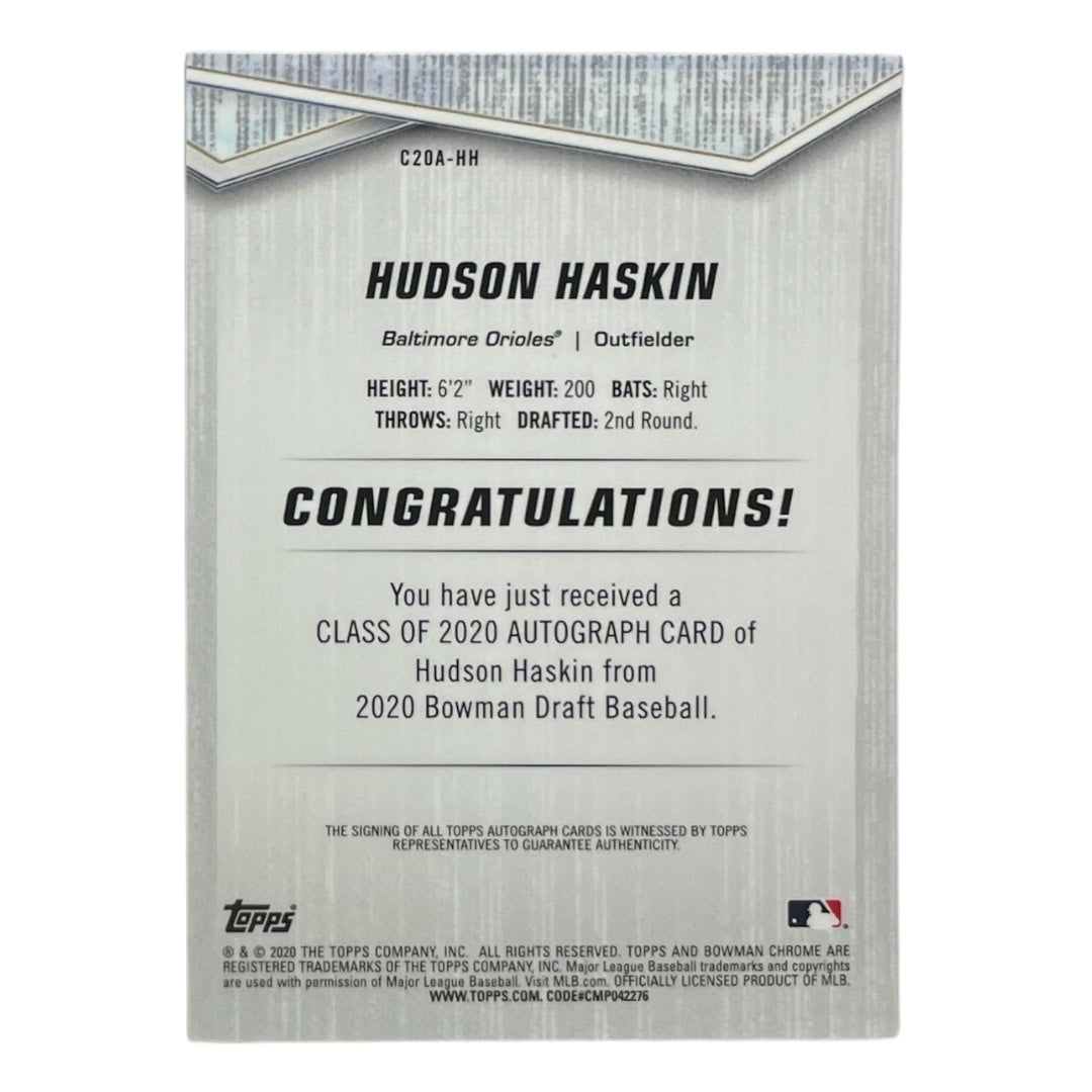 TOPPS MLBカード BOWMAN CHROME HUDSON HASKIN BALTIMORE ORIOLES /250 #C20A-HH 中古 IT2