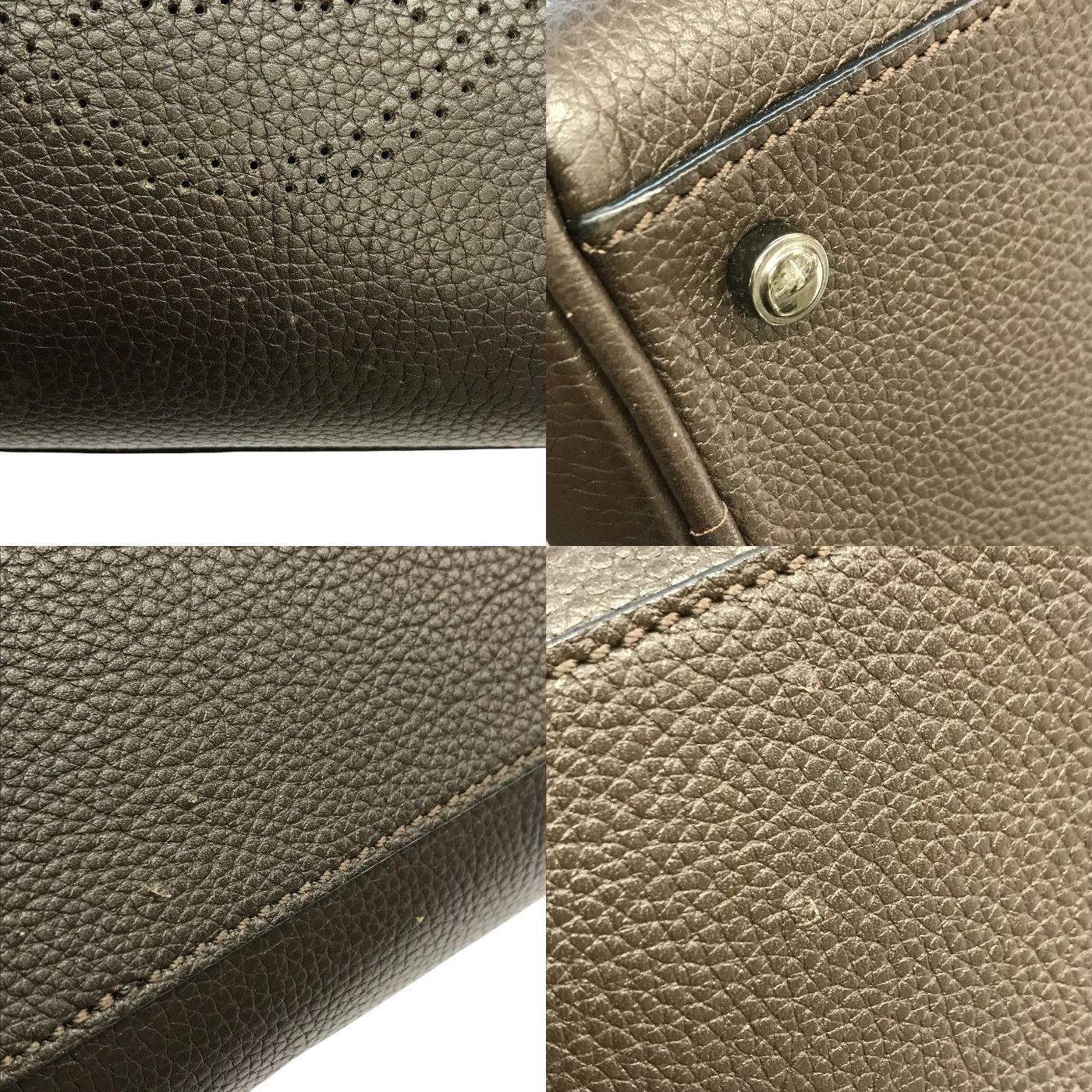 CARTIER カルティエ マルチェロ ドゥ ハンドバッグ レディース レザー 2way ショルダーバッグ パンチングロゴ ダークブラウン 中古 T1