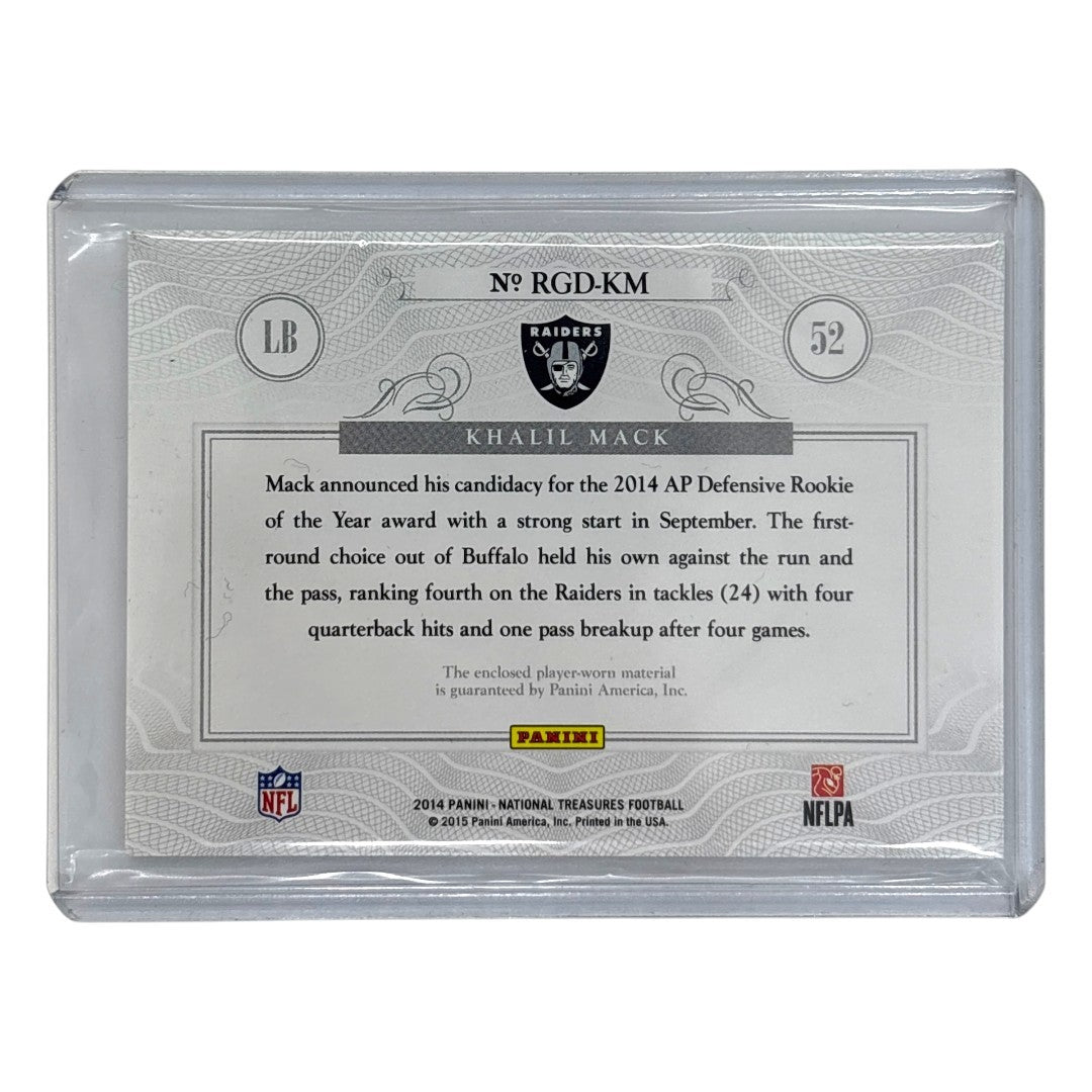 PANINI NFLカード NATIONAL TREASURES KHALIL MACK RAIDERS 14/25 #RGD-KM 中古 IT1