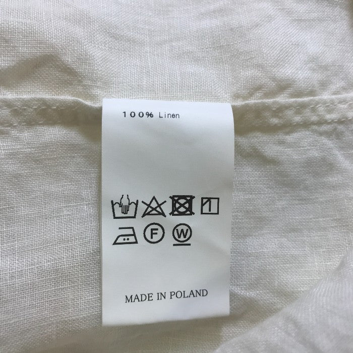 Honnete オネット シャツワンピース レディース 麻 トップス ホワイト 半袖 夏 中古 KW1