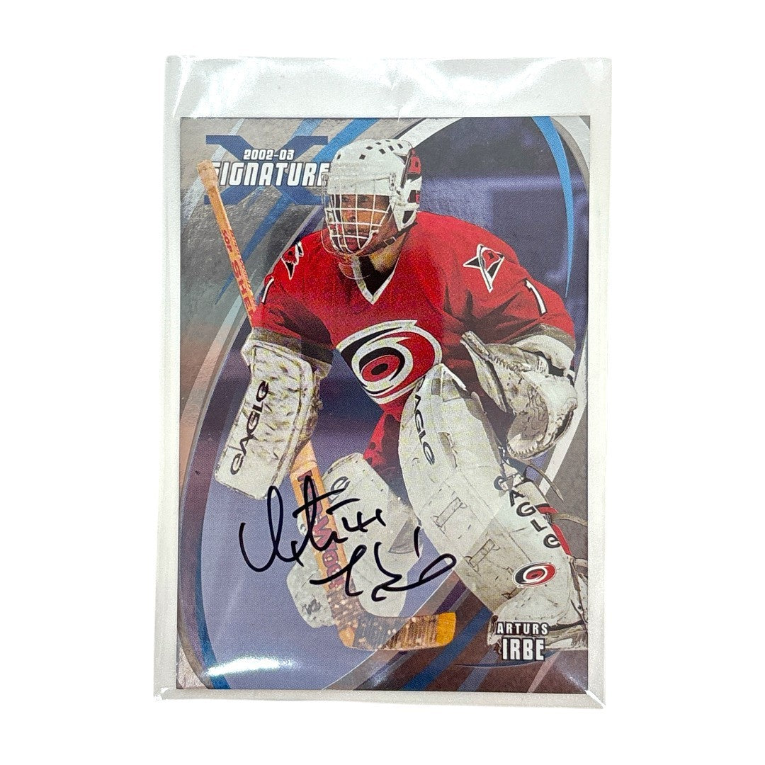 In The Game NHLカード 2002-03 SIGNATURE BE A PLAYER ARTURS IRBE CAROLINA HURRICANES #143 中古 IT1