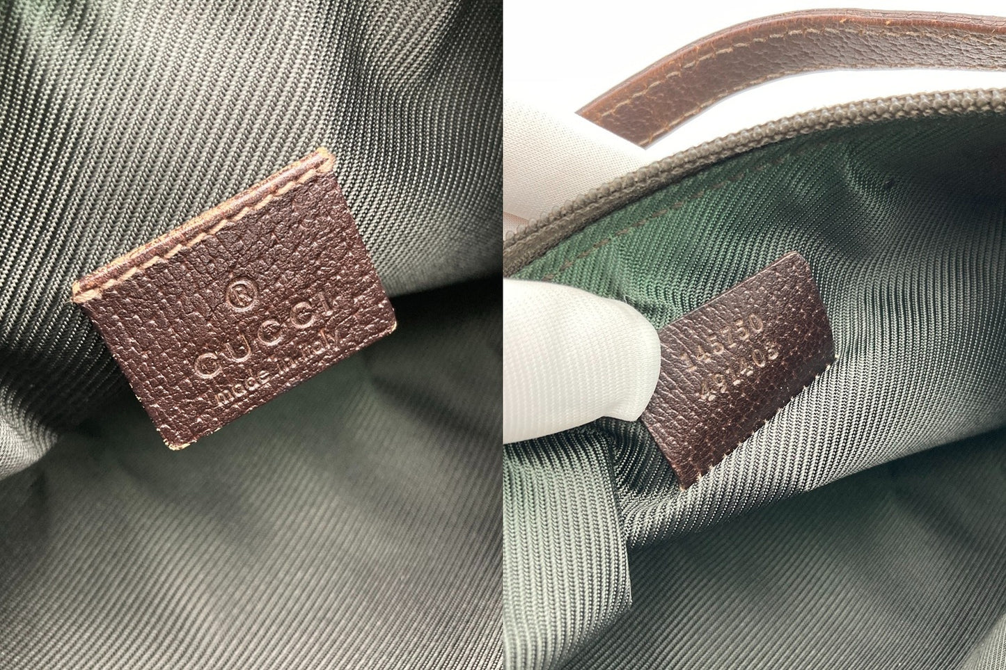 GUCCI グッチ GGキャンバス ハンドバッグ アクセサリーポーチ ブラウン 145750 中古 D4