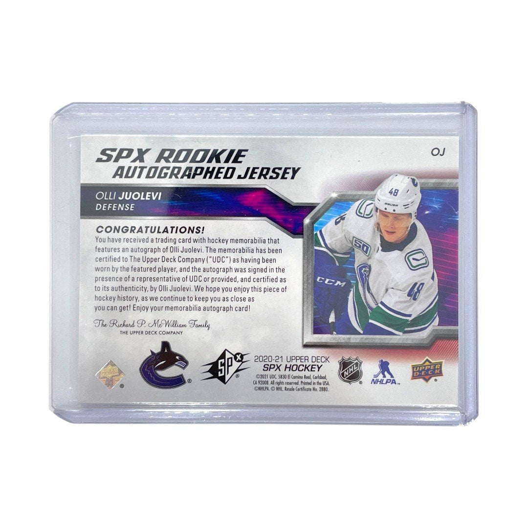 UPPER DECK NHLカード SPX OLLI JUOLEVI CANUCKS 307/375 #OJ 中古 IT1
