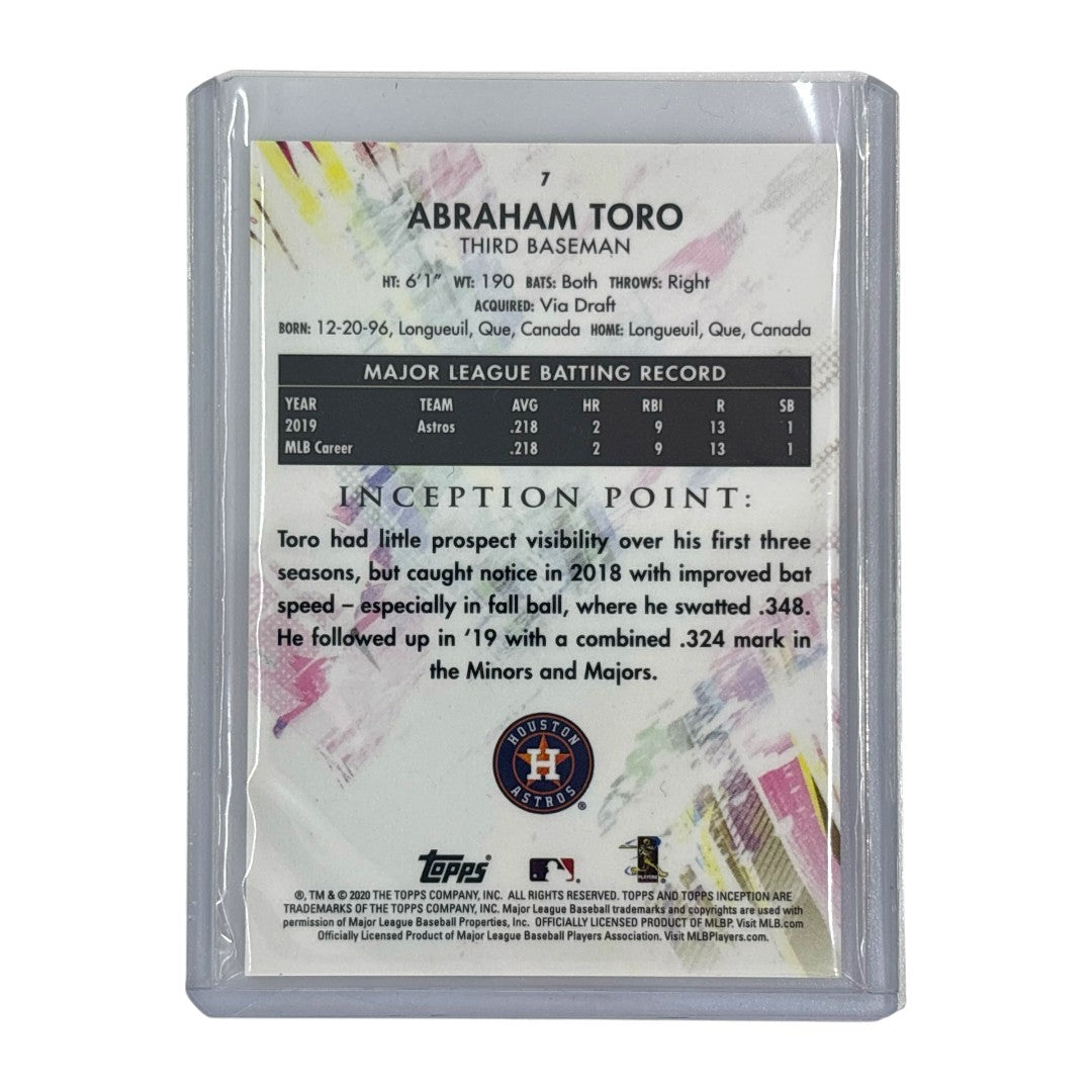 TOPPS MLBカード INCEPTION ABRAHAM TORO HOUSTON ASTROS 74/75 #7 中古 IT1