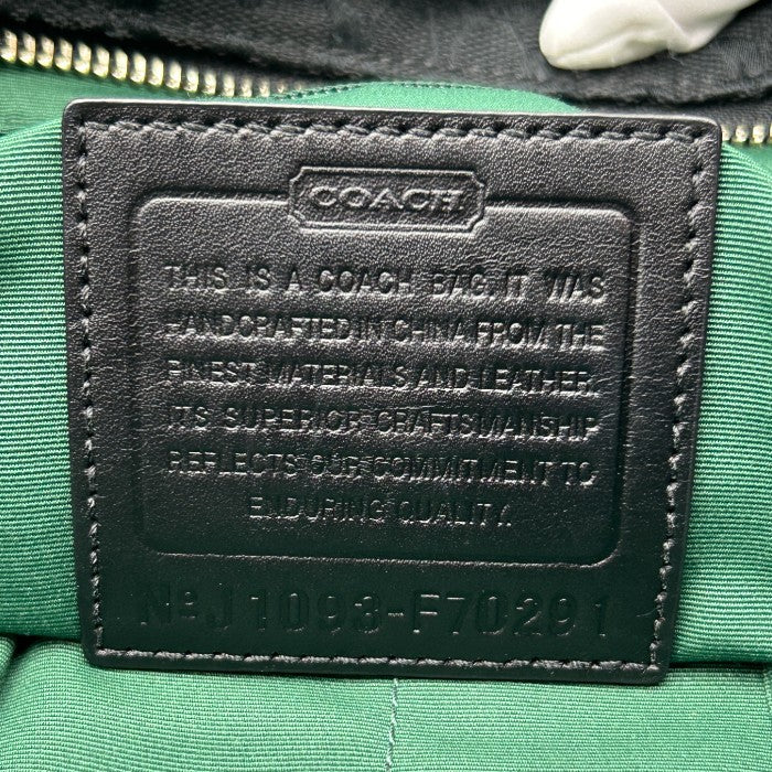 COACH コーチ ミニシグネチャー 2WAY トートバッグ F70291 メンズ ショルダーバッグ キャンバス ブラック 中古 W4