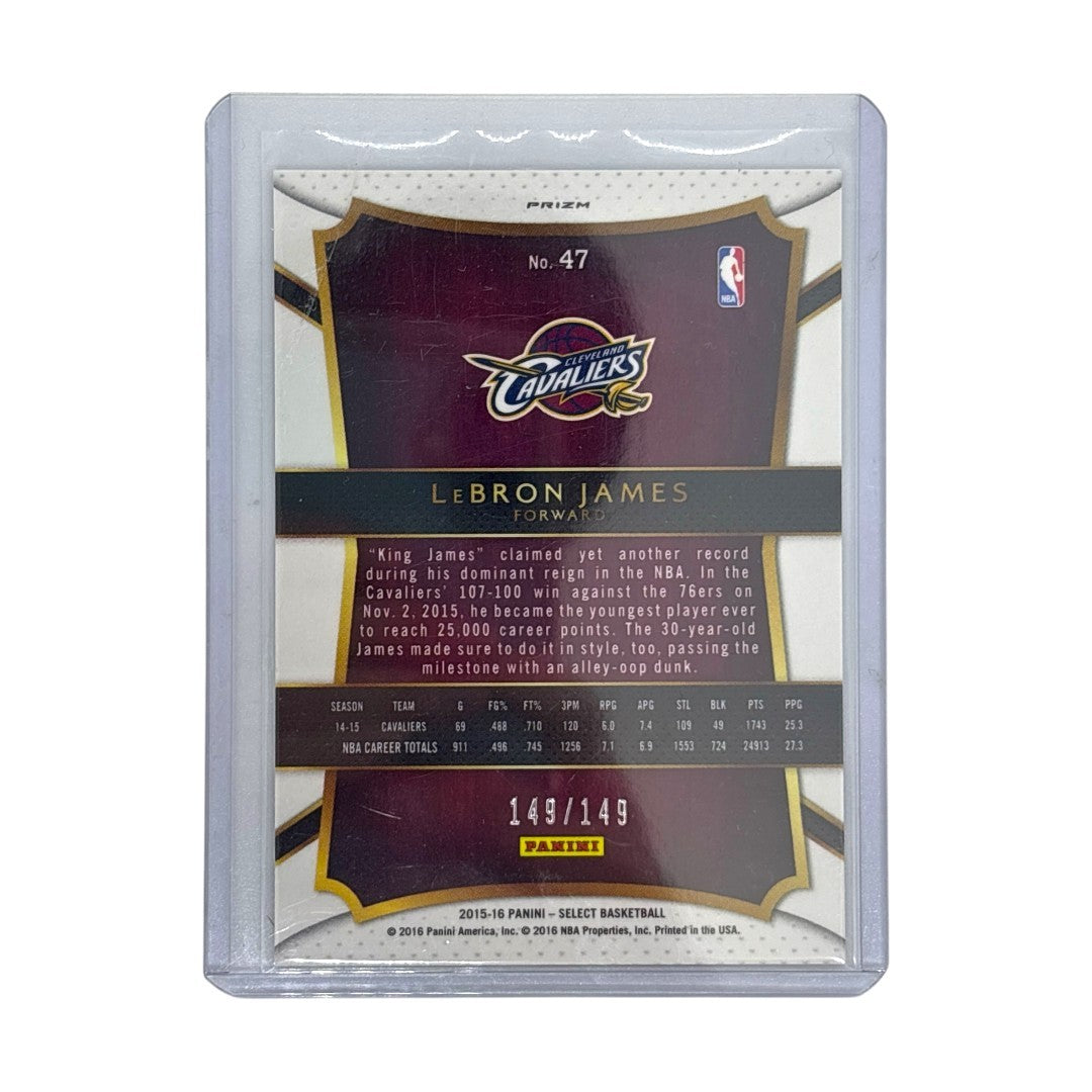 PANINI NBAカード SELECT PRIZM LEBRON JAMES CAVALIERS 149/149 #47 中古 IT1