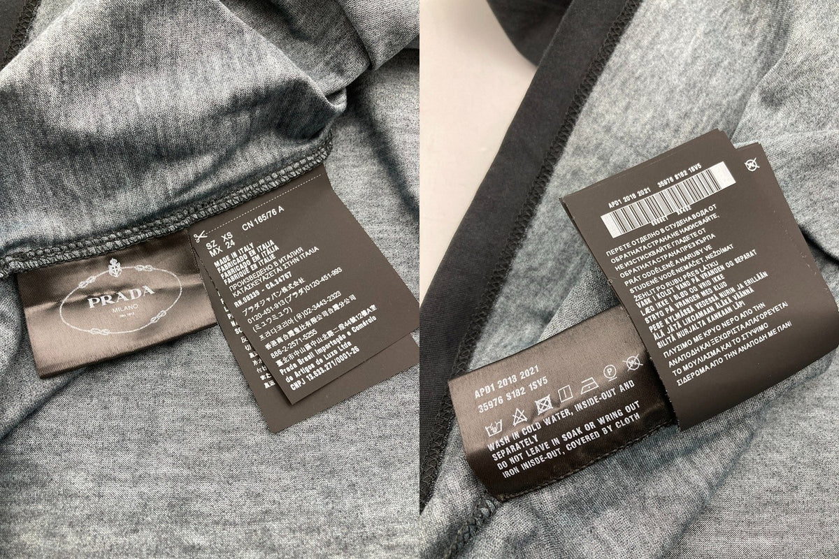 PRADA プラダ ネオン バナナトライアングル グラフィック プリントTシャツ サイズXS メンズ 中古 D4