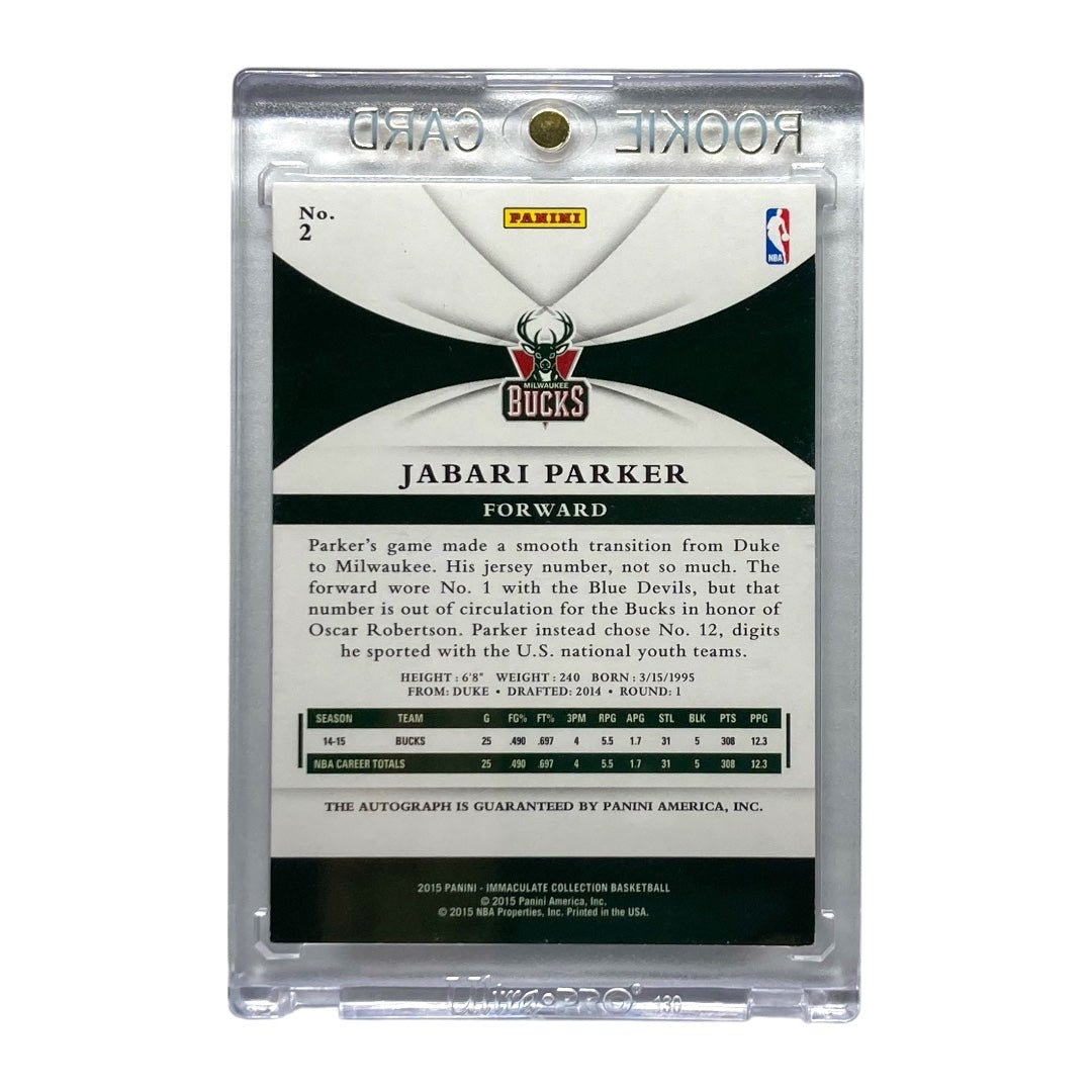 PANINI NBAカード IMMACULATE COLLECTION JABARI PARKER BUCKS 13/16 #2 中古 IT2