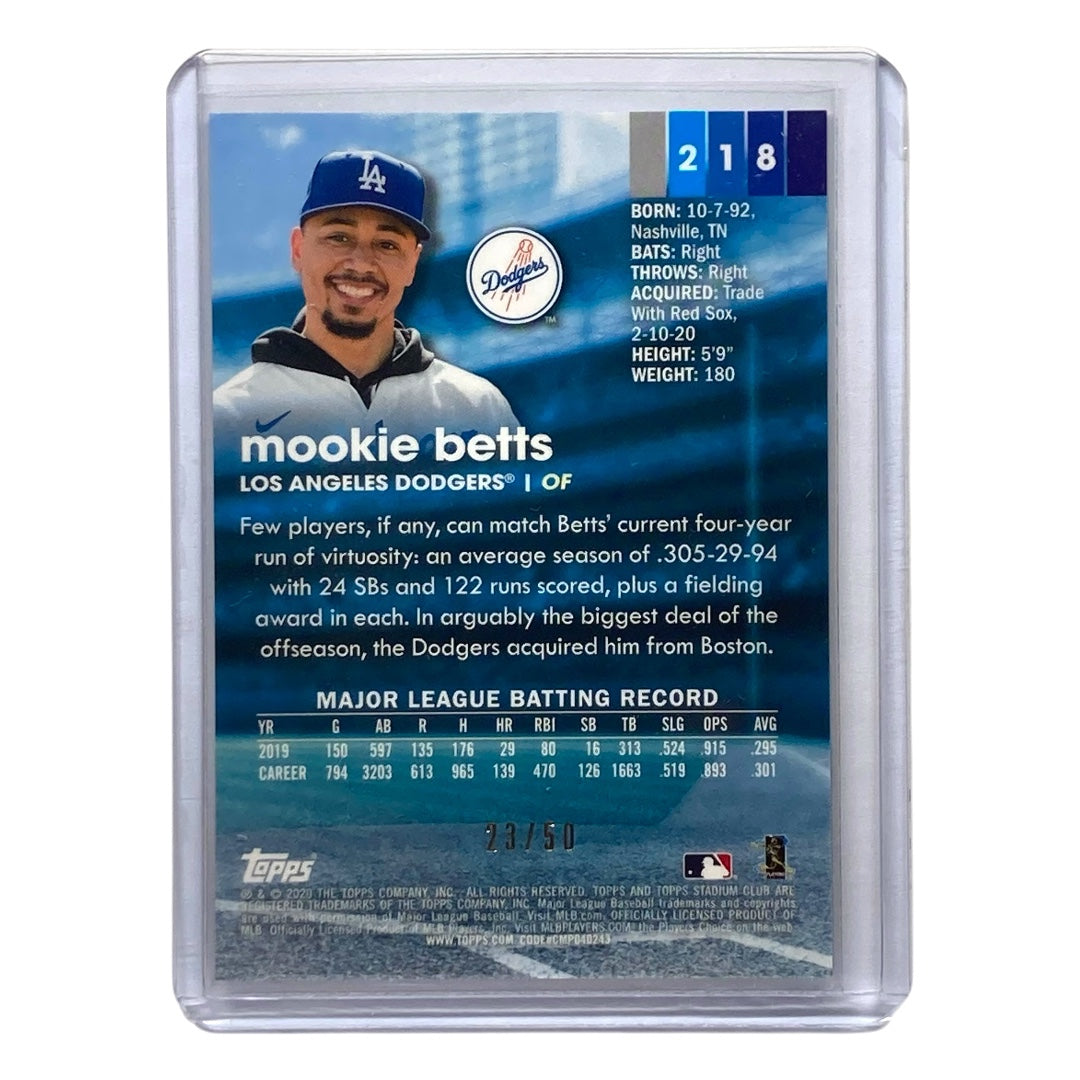 TOPPS MLBカード STADIUM CLUB MOOKIE BETTS DODGERS 23/50 #218 中古 IT2