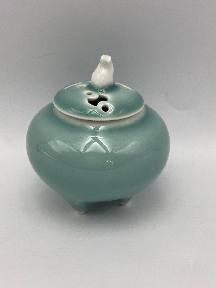 有田焼 深川青磁 1号香炉 3781-340 中古 D4