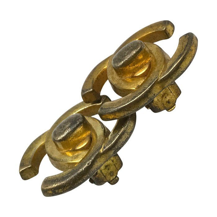 CHANEL シャネル イヤリング レディース ココマーク ターンロック ゴールドカラー 中古 T1